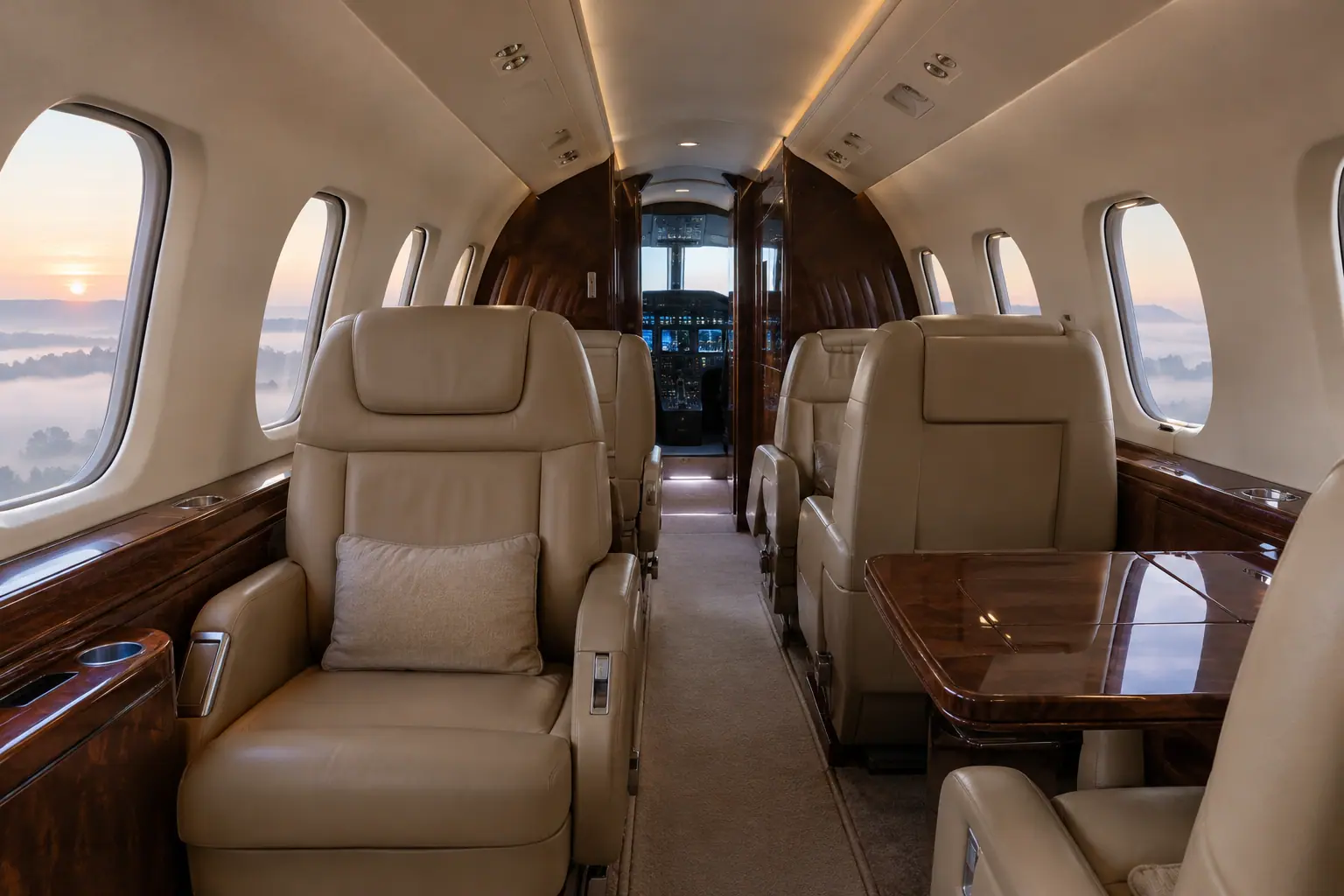 Heavy jet cabin interior