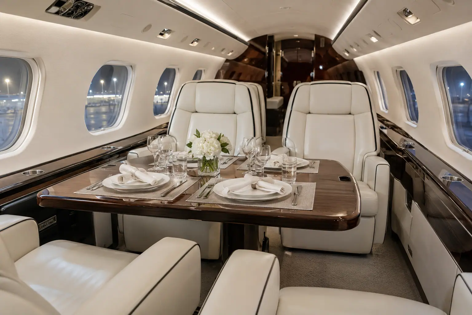 Private jet cabin