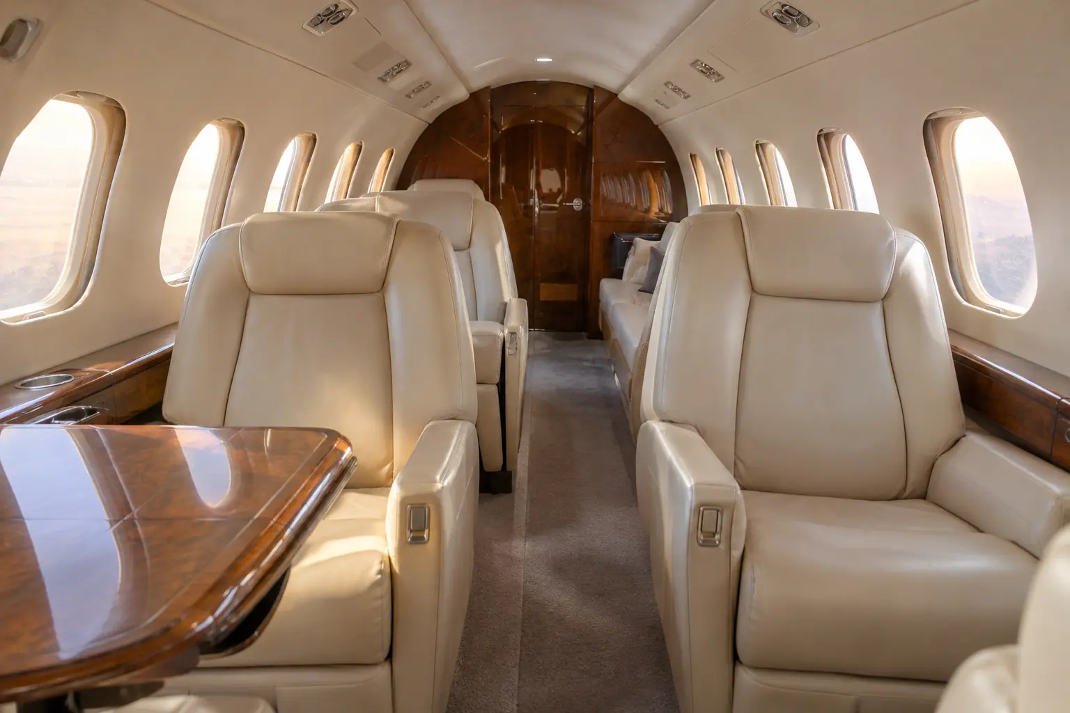 Midsize jet cabin interior